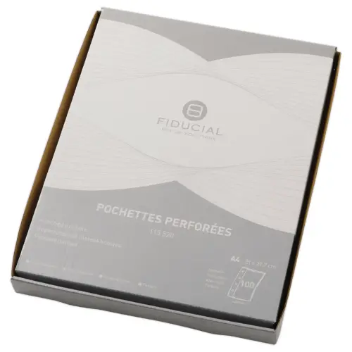 100 Pochettes perfor&eacute;es  en polypropyl&egrave;ne 6,5/100e lisse - FIDUCIAL 