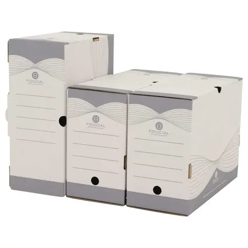 50 Boîtes à archives en carton - Dos 15cm - FIDUCIAL