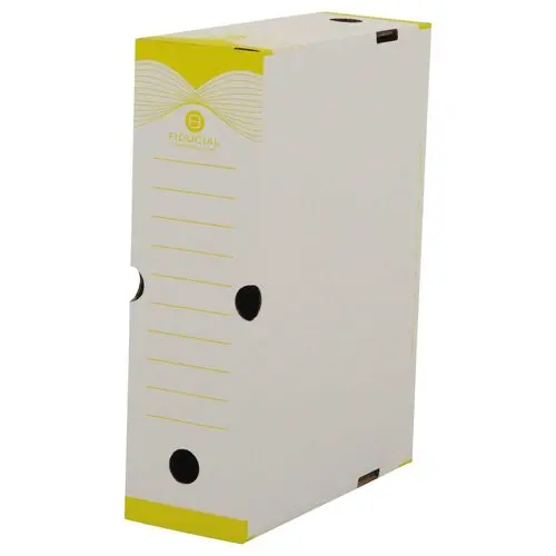 10 Boîtes à archives - Dos 10 cm - jaune - FIDUCIAL