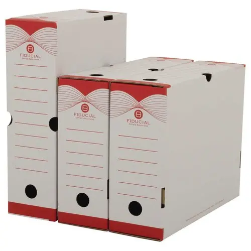 10 Bo&icirc;tes &agrave; archives - Dos 10 cm - Rouge - FIDUCIAL 