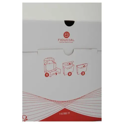 10 Bo&icirc;tes &agrave; archives - Dos 10 cm - Rouge - FIDUCIAL 