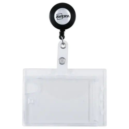 10 Porte-badges securité 2 cartes - 9x5,4 cm avec enrouleur