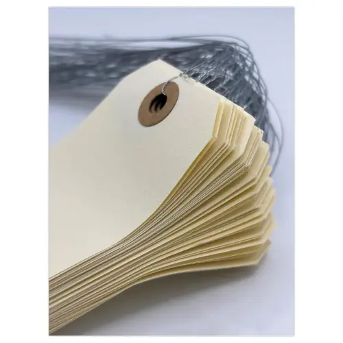 300 Etiquettes américaines à œillet + fil de fer 100 x 51 mm