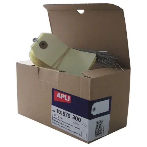 300 Etiquettes américaines à œillet + fil de fer 100 x 51 mm