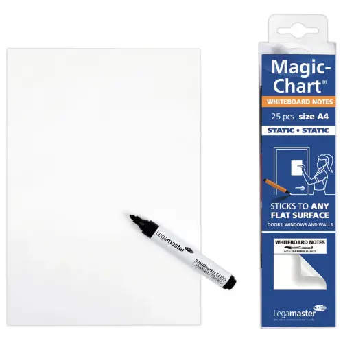 Rouleau 25 feuilles électrostatiques Magic Chart - Version tableau blanc - A4 - LEGAMASTER