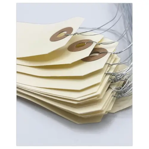 400 Étiquettes américaines à œillet + fil de fer 80 x 38 mm