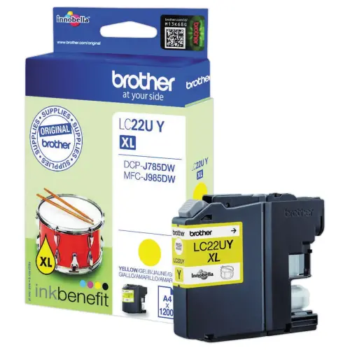 Cartouche BROTHER LC22UY jaune 