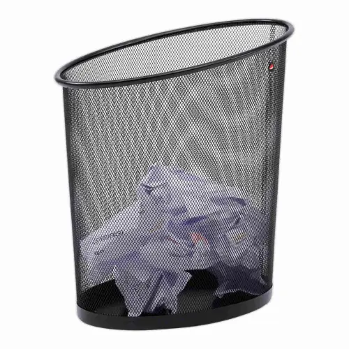 Corbeille &agrave; papier m&eacute;tal mesh - 18L - noir 