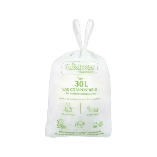 250 Sacs verts pour déchets quotidiens 30L
