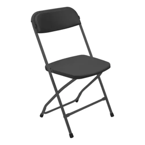 Chaise d'accueil pliante en polypropylène - Noir