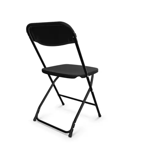 Chaise d'accueil pliante en polypropylène - Noir