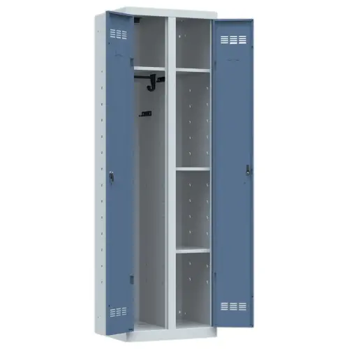 Vestiaire multiservices H.198 x L.60cm, penderie et rangement bleu