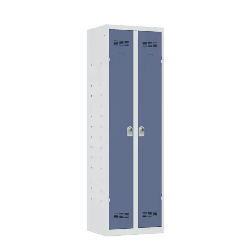 Vestiaire multiservices H.198 x L.60cm, penderie et rangement bleu