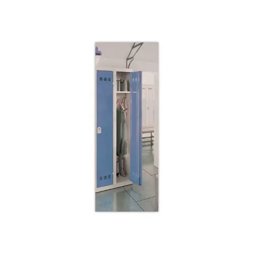 Vestiaire multiservices H.198 x L.60cm, penderie et rangement bleu
