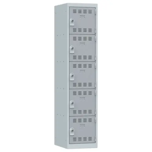 Vestiaire multicases - 1 colonne de 5 cases - 180 x 40 cm - Gris - VINCO INDUSTRIES