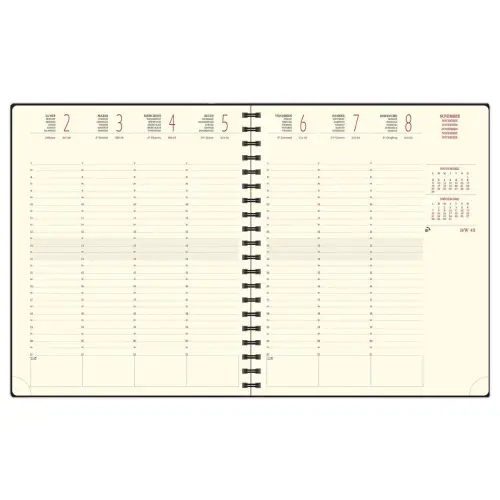 Agenda semainier Swan - 18,5x 22,5 cm - Anthracite - Janvier à décembre - EXACOMPTA