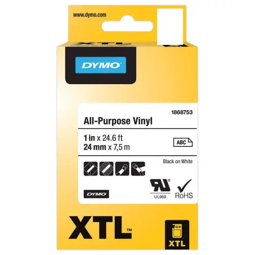 Ruban pour titreuse DYMO XTL 24mm Noir/Blanc