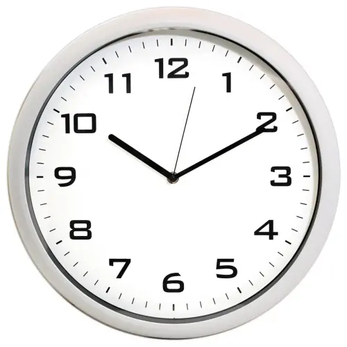 Horloge murale silencieuse gris m&eacute;tal 38 cm 