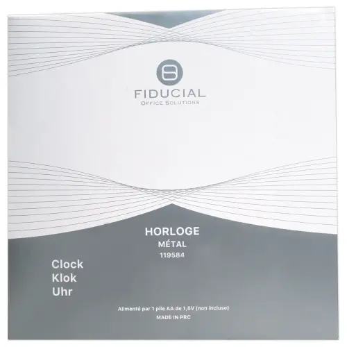 Horloge murale silencieuse gris m&eacute;tal 38 cm 