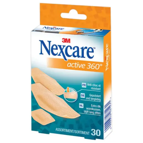 30 Pansements assortis anti-choc NEXCARE Active 360