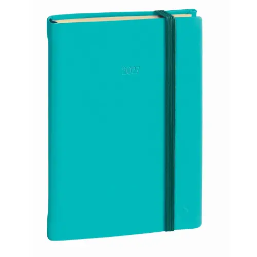 Agenda semainier Silk - 10x15cm - Turquoise - Janvier &agrave; d&eacute;cembre - QUO VADIS 