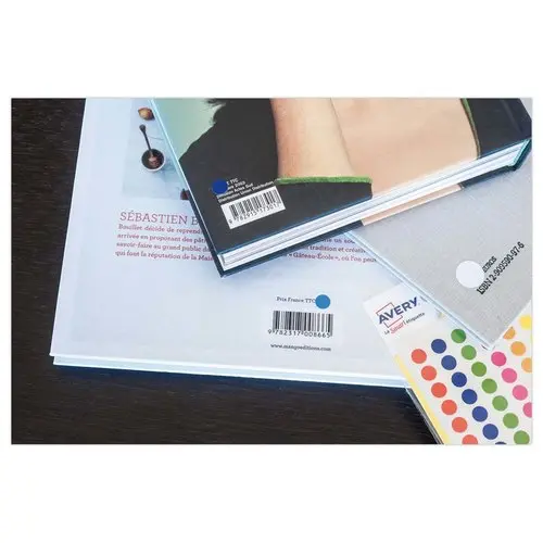 105 pastilles gommettes rondes, &Oslash; 19 mm,blanc 