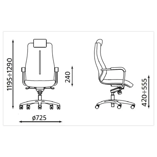 Fauteuil de bureau Sonata 24/24 H - Noir