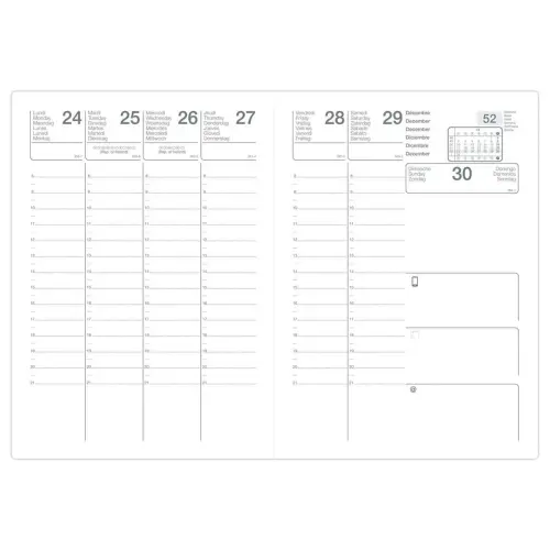 Agenda semainier Classique - 10x15 cm - Noir - Août 2026 à juillet 2027