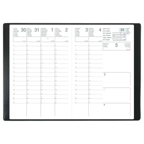 Agenda semainier Classique - 21 x 29,7 cm - Noir - Janvier &agrave; d&eacute;cembre 2027 