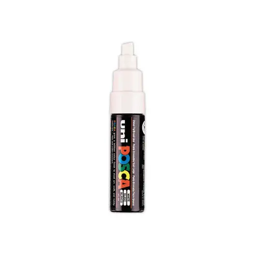 Marqueur peinture  Posca PC8K - Pointe biseau - blanc - UNIBALL 