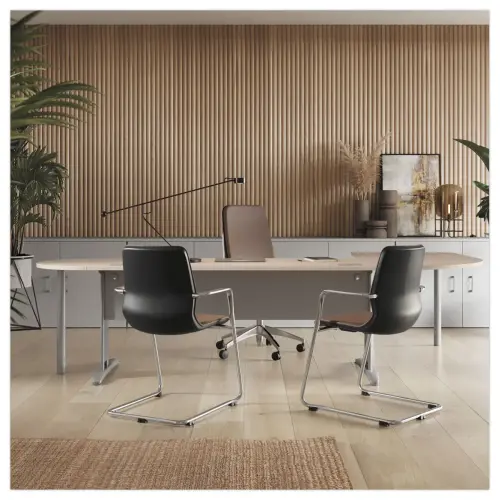 Bureau Buenos Aires - 120 x 80 cm - Plateau h&ecirc;tre et pieds alu - FIDUCIAL OFFICE SOLUTIONS 