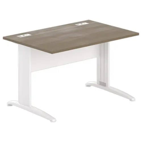 Bureau Buenos Aires - 120 x 80 cm - Plateau noyer et pieds aluminium - FIDUCIAL OFFICE SOLUTIONS