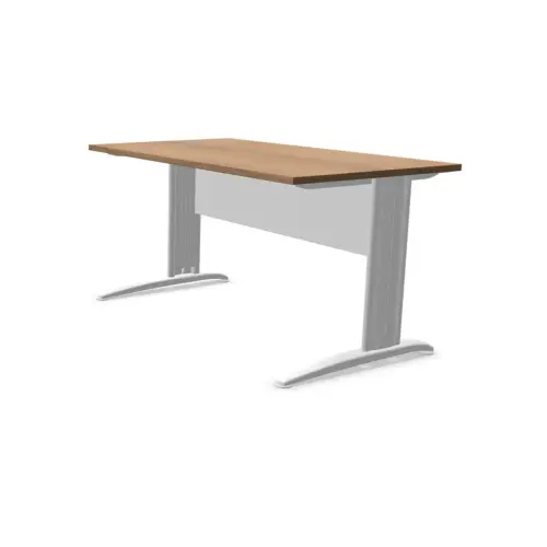 Bureau Buenos Aires - 140 x 80 cm - Plateau noyer et pieds blancs - FIDUCIAL OFFICE SOLUTIONS 