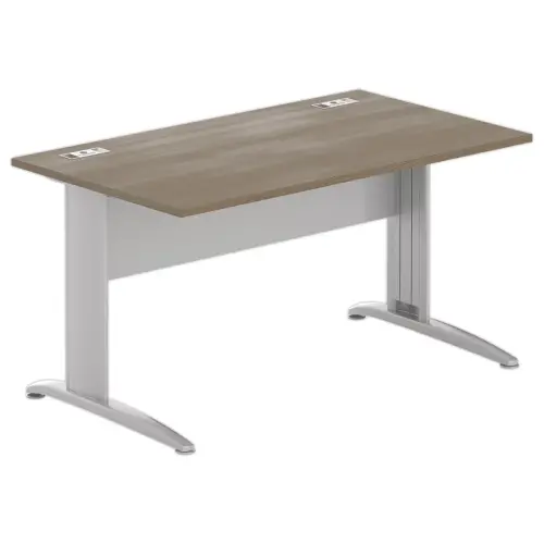 Bureau Buenos Aires - 140 x 80 cm - Plateau noyer et pieds aluminium - FIDUCIAL OFFICE SOLUTIONS