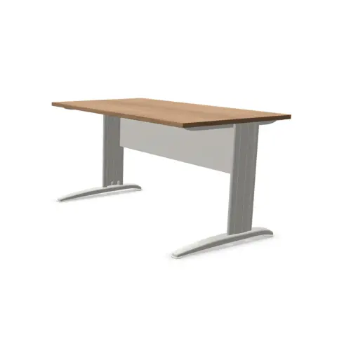 Bureau Buenos Aires - 140 x 80 cm - Plateau noyer et pieds aluminium - FIDUCIAL OFFICE SOLUTIONS