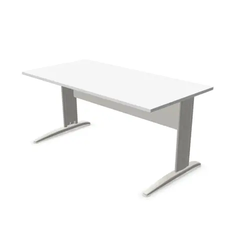 Bureau BUENOS AIRES - Plateau blanc et pieds alu - 160x80 cm - FIDUCIAL OFFICE SOLUTIONS 