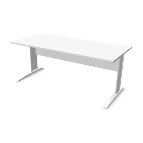 Bureau BUENOS AIRES - blanc et pieds blancs 180x80 cm
