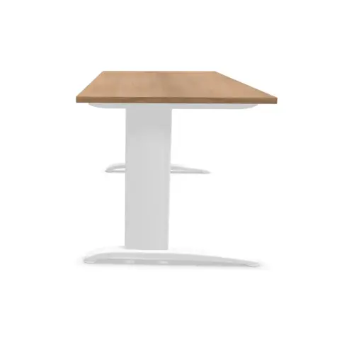 Bureau Buenos Aires - 180 x 80 cm - Plateau noyer et pieds blancs - FIDUCIAL OFFICE SOLUTIONS
