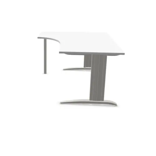 Bureau BUENOS AIRES compact retour à gauche blanc/alu, L160