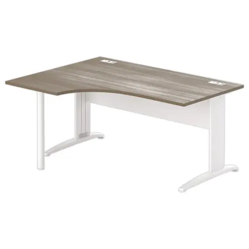 Bureau BUENOS AIRES compact retour à gauche noyer/blanc, L160