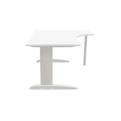 Bureau BUENOS AIRES compact retour à droite blanc/alu, L160