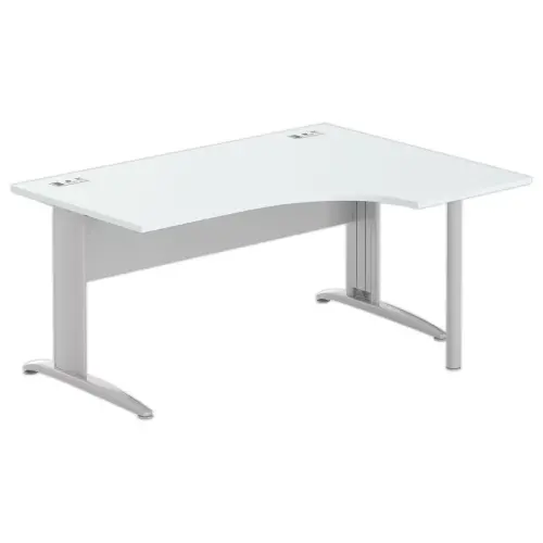 Bureau BUENOS AIRES compact retour à droite gris/alu, L160