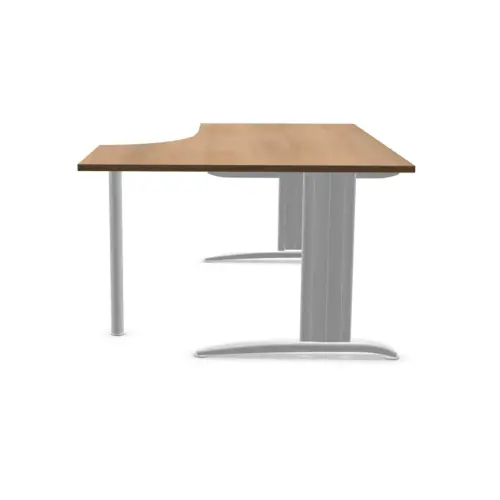 Bureau BUENOS AIRES compact retour à droite noyer/blanc, L160