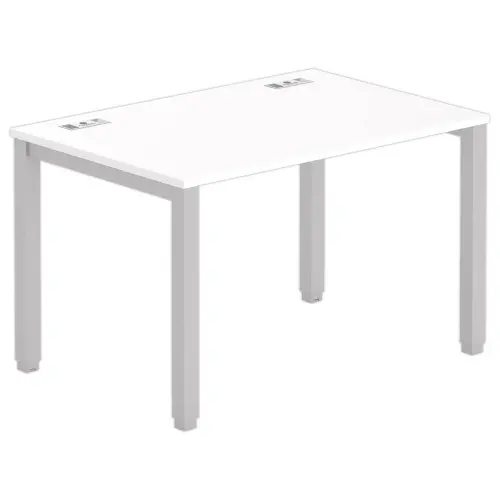 Bureau BRUXELLES 120 x 80 blanc - pieds aluminium