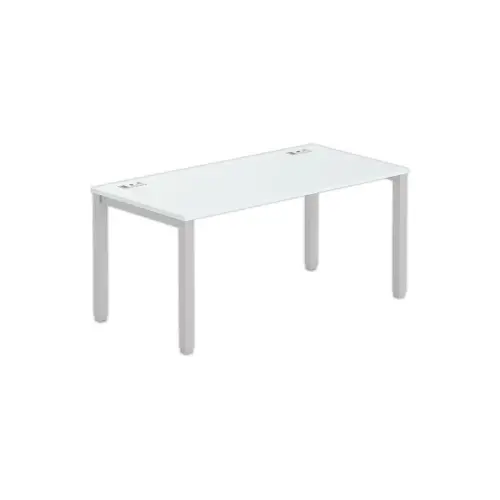 Bureau BRUXELLES 160 x 80 gris - pieds aluminium