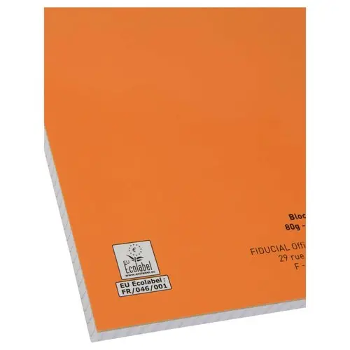 Bloc FIDUCIAL orange A4, 80 feuilles, 5x5, 80g