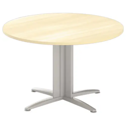 Table réunion ronde diam. 116cm hêtre/aluminium