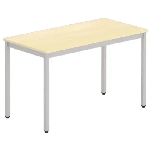 Table polyvalente rectangulaire - 120 x 60 cm - H&ecirc;tre / aluminium 