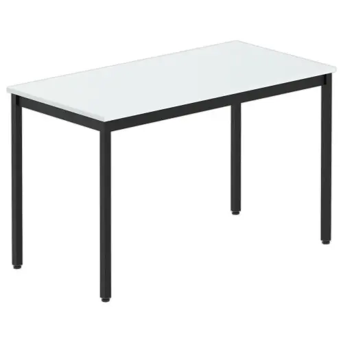 Table rectangulaire – 120 x 60 cm – Gris et pieds noirs
