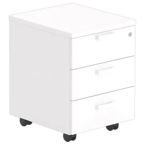 Caisson mobile 3 tiroirs avec plumier - Blanc